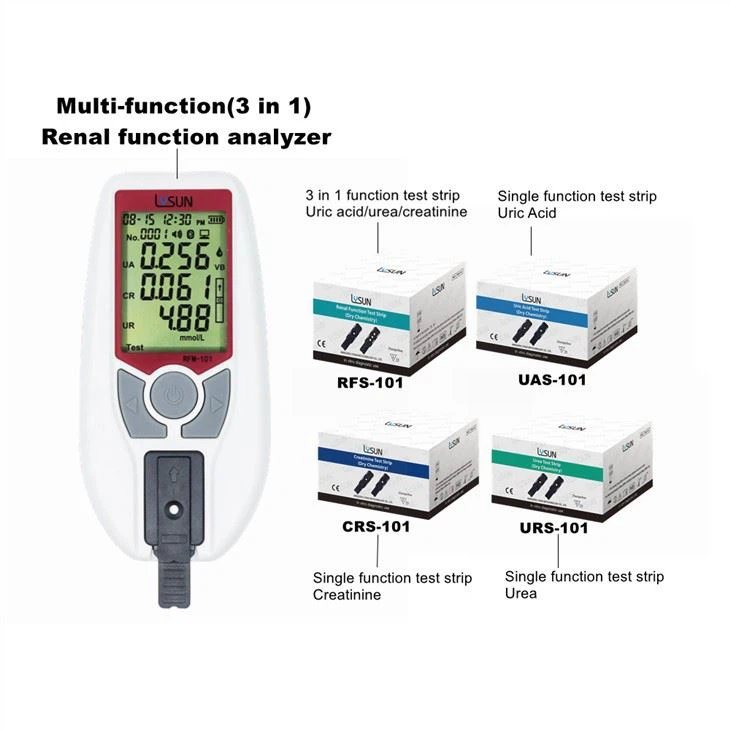 CE,ISO Certified Portable 3in1 High Accuracy Renal Function Meter For Test Creatinine