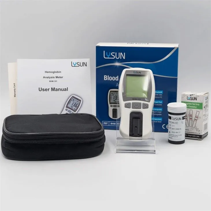 Lysun Hemoglobin Meter HCT Analysis Meter With Test Strips Household Medical Use Portable