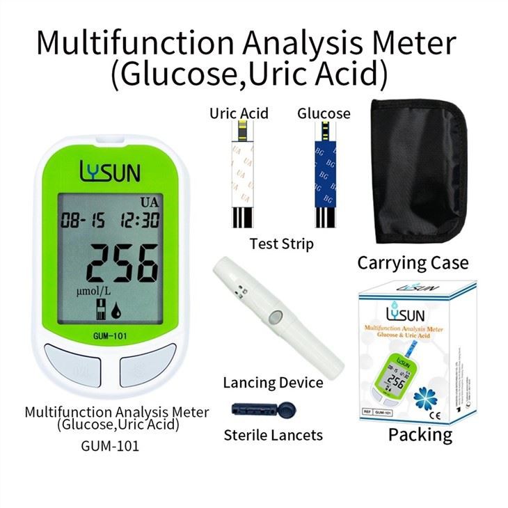 Lysun Hospital Rapid Detection Sugar Testing Uric Acid Meter