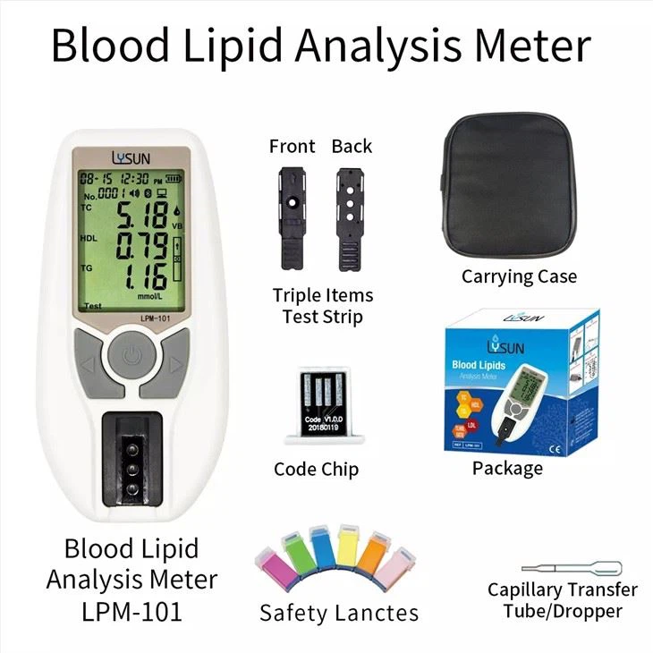 Multifunctional 3 in 1 Portable Digital Total Uric Acid And Cholesterol Blood Lipid Profile Test Function Analyzer Meter