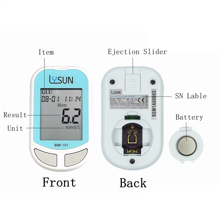 Mini Blood Glucometer 5-second Accurate Result Diabetes Glucose Monitor Home Blood Glucose Meter CE ISO Apprpved