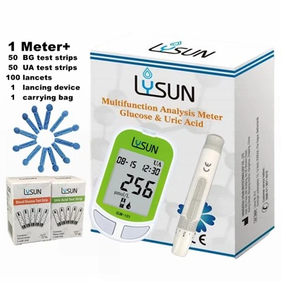 Analyseur diabétique 2 en 1 de moniteur portatif d'acide urique de glucose sanguin de médecin de famille